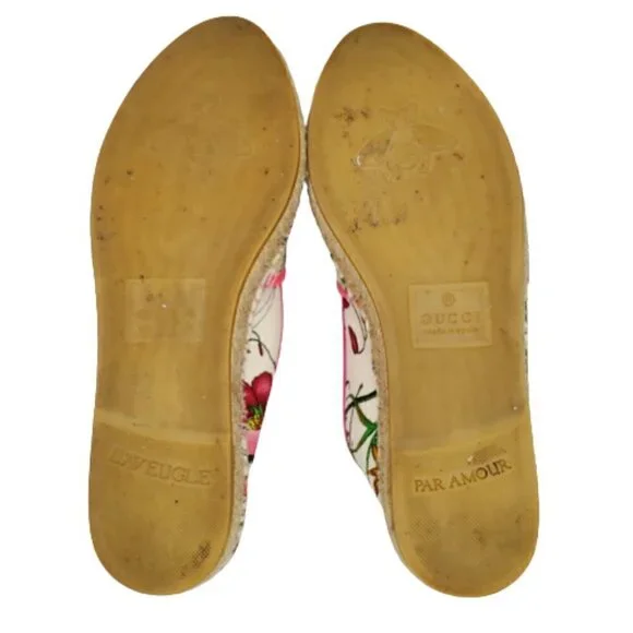 Gucci Multicolor Flora Canvas Espadrille Flats - Picture 5 of 7